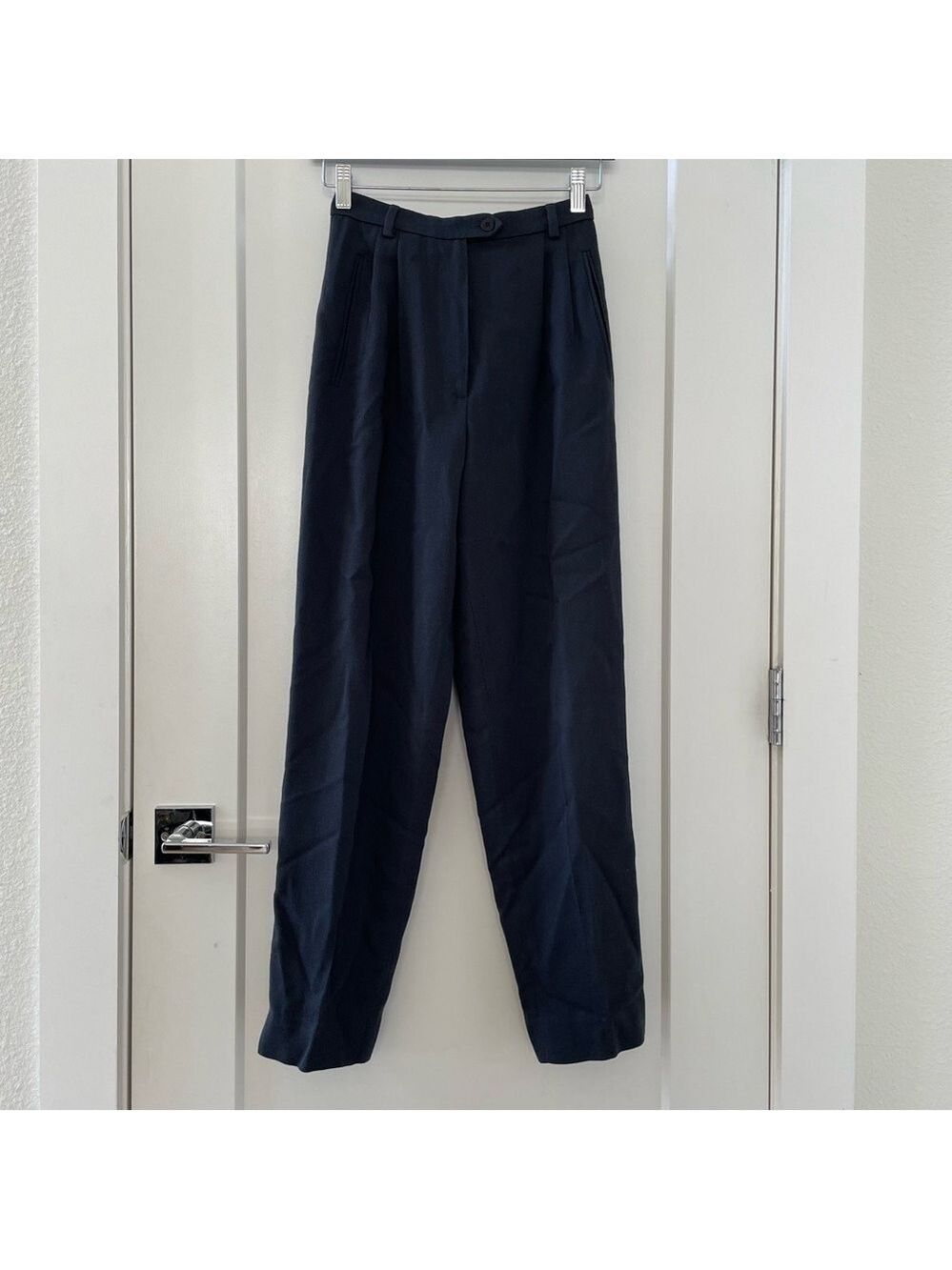 Giorgio Armani Vintage 80s 90s Dark Grey 100% Wool Balloon Trousers Pants Size 2